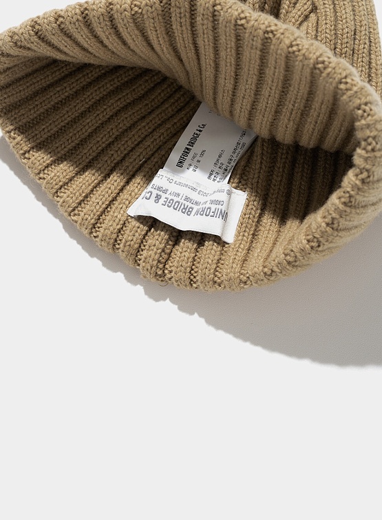 Шапка Uniform Bridge Wool Short Beanie Khaki Beige