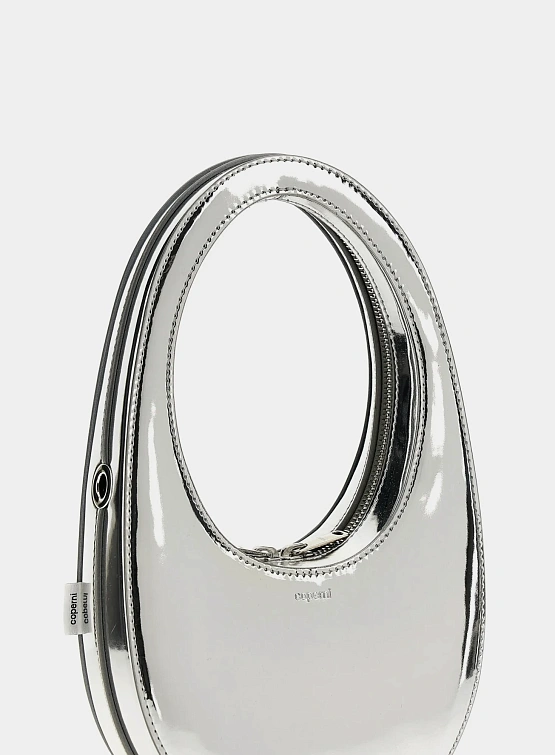Женская сумка Coperni Mirrored Crossbody Mini Swipe Silver
