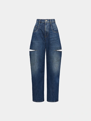 Женские джинсы Maison Margiela Cut-Out Washed Indigo