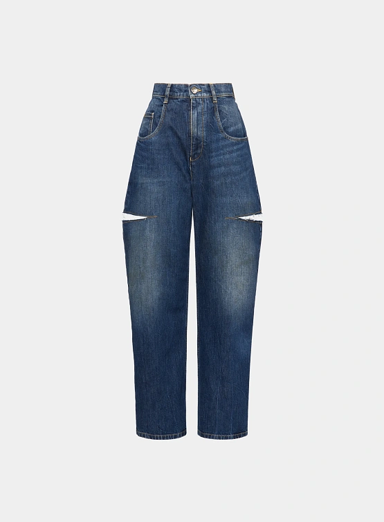 Женские джинсы Maison Margiela Cut-Out Washed Indigo