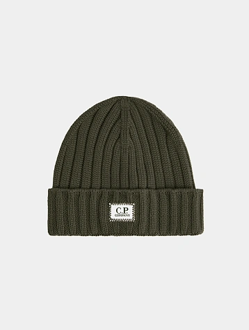 Шапка C.P. Company Extrafine Merino Wool Logo Ivy Green