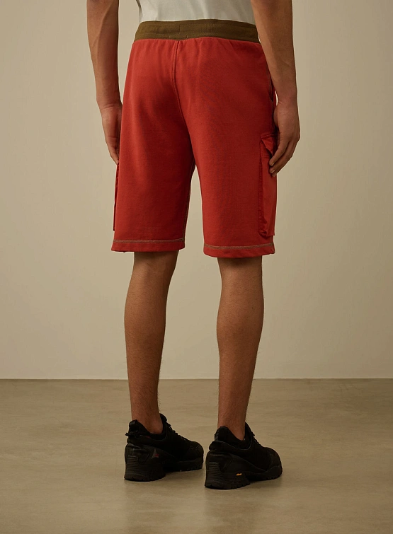 Шорты C.P. Company Diagonal Fleece Mixed Cargo Ketchup Red