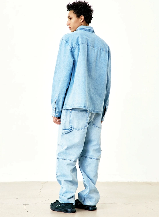 Рубашка COOR Oversized Two Pocket Denim Washed Blue