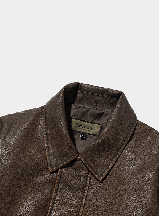 Кожаный бомбер Uniform Bridge Vegan Leather A-2 Jacket Brown