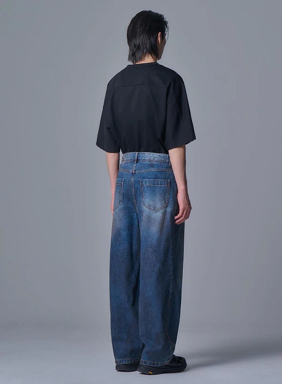 Джинсы JUUN.J Oil-Washed Asymmetrical Denim Blue