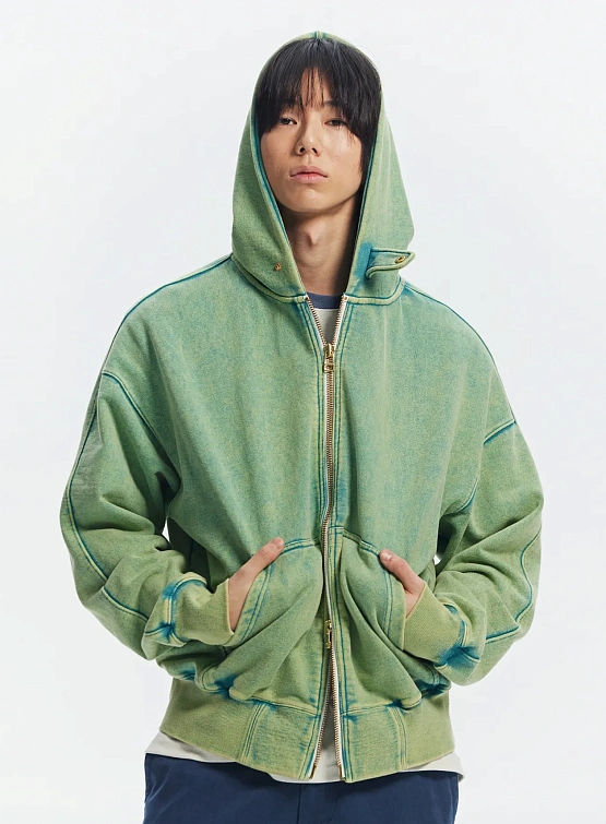 Зип-худи FrizmWORKS Vintage Dyeing Parka Turquoise