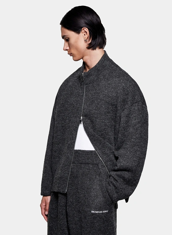 Кардиган MKI MIYUKI ZOKU Mohair Blend Knit Track Charcoal