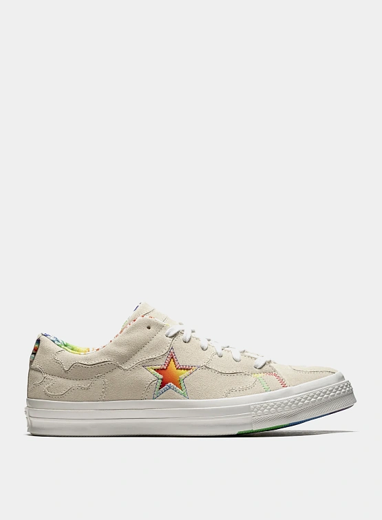 Кеды Converse One Star Ox Egret/University Red Bone