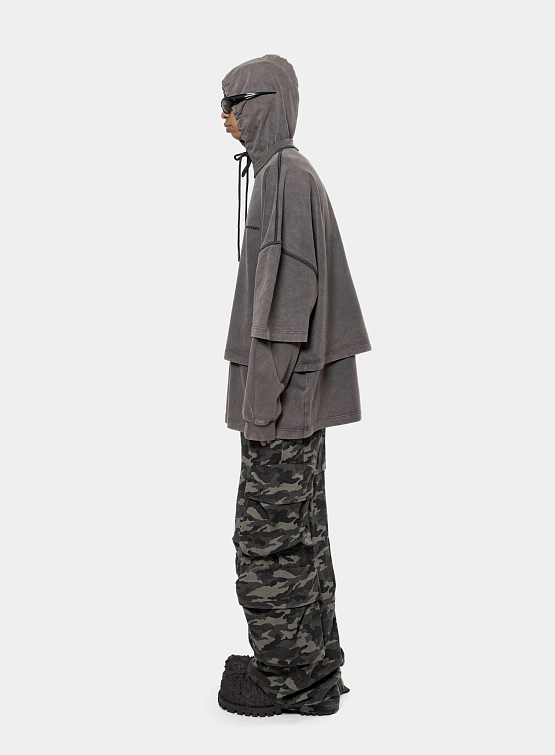 Худи ARNODEFRANCE Hooded Tee Overlapped Washed Grey