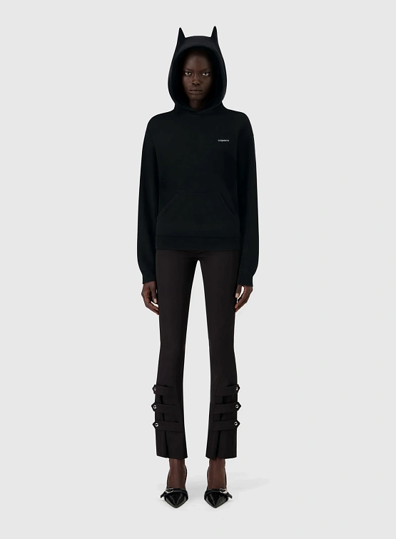 Женское худи Coperni Horn Hoodie Black/White