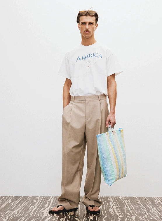 Брюки Recto Double Pleated Wide Sepia Beige