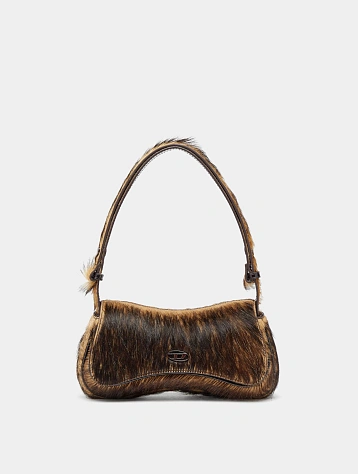 Сумка Diesel Play Clutch Hairy Leather Brown