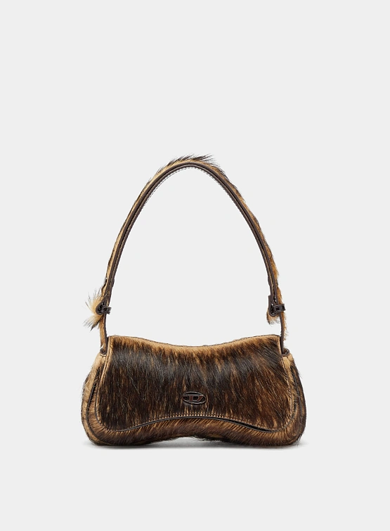 Сумка Diesel Play Clutch Hairy Leather Brown
