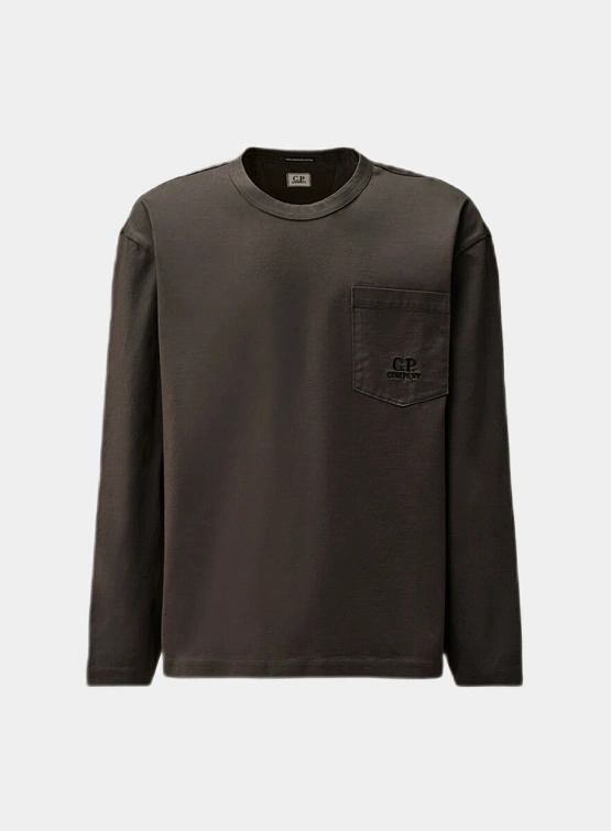 Лонгслив C.P. Company Mercerized 30/2 Jersey Twisted Dark Shadow
