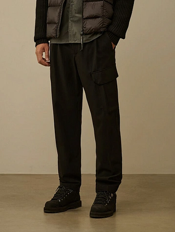 Брюки C.P. Company Wool Gabardine Loose Cargo Black