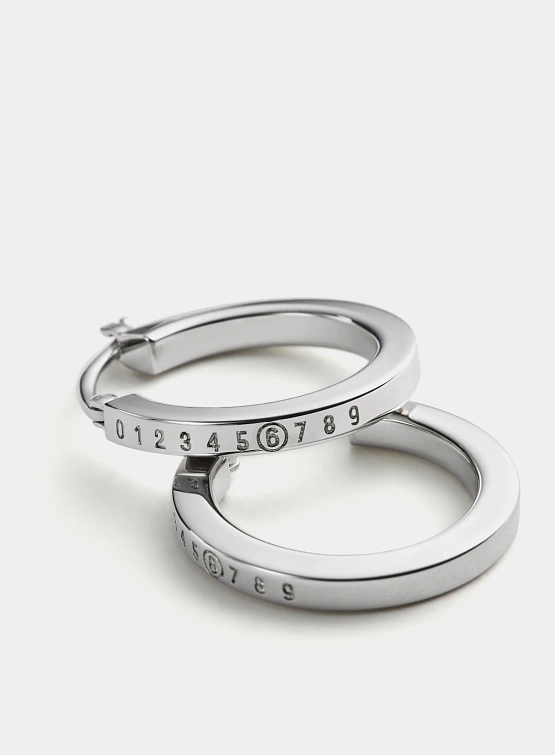 Серьги MM6 Maison Margiela Numeric Hoop Palladio