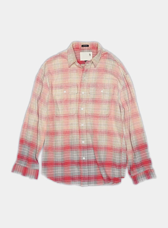 Женская рубашка R13 Relaxed Workshirt Pink Grey Plaid