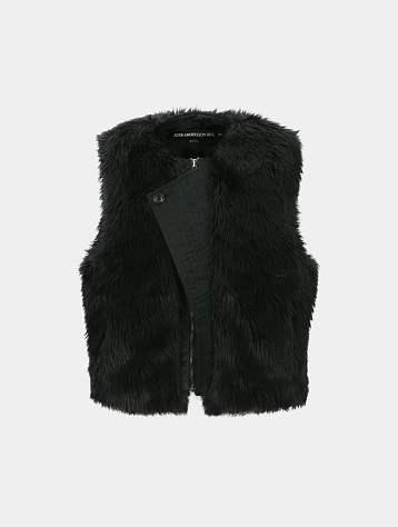Двусторонний жилет Andersson Bell Curved Placket Faux-Fur Black