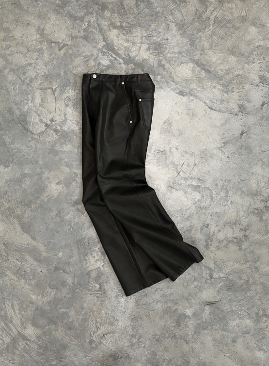 Женские брюки Open YY Eco-Leather Straight Black