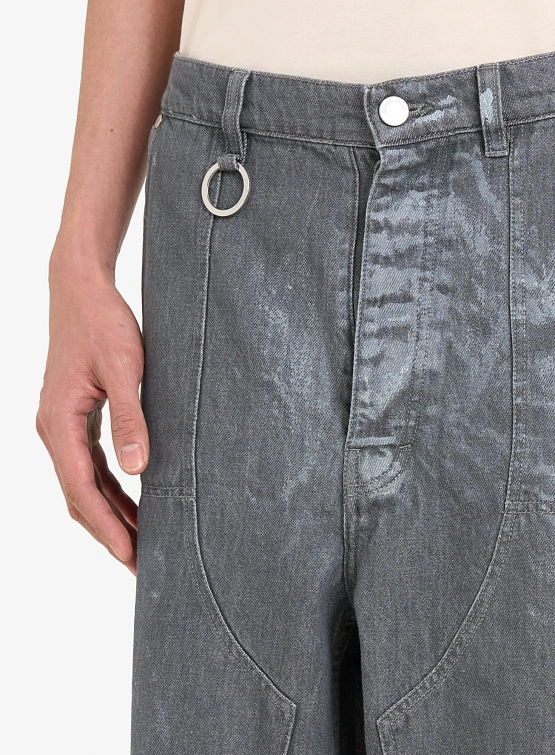 Шорты Études Loose Jeans Shorts Paint Grey