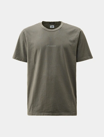 Футболка C.P. Company 24/1 Jersey Logo T-Shirt Smoked Pearl