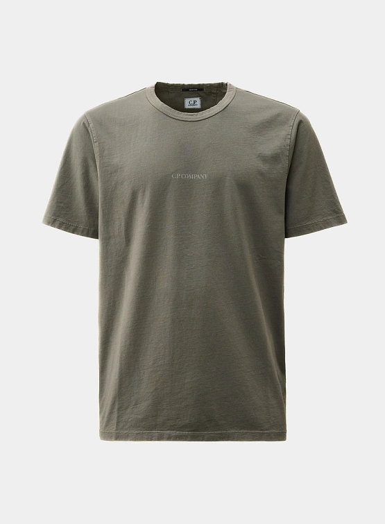 Футболка C.P. Company 24/1 Jersey Logo T-Shirt Smoked Pearl
