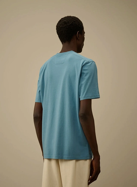Футболка C.P. Company 30/1 Jersey Logo Aegean Blue