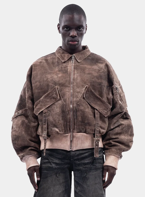 Бомбер NO/FAITH STUDIOS Cargo Bomber Jacket Beige