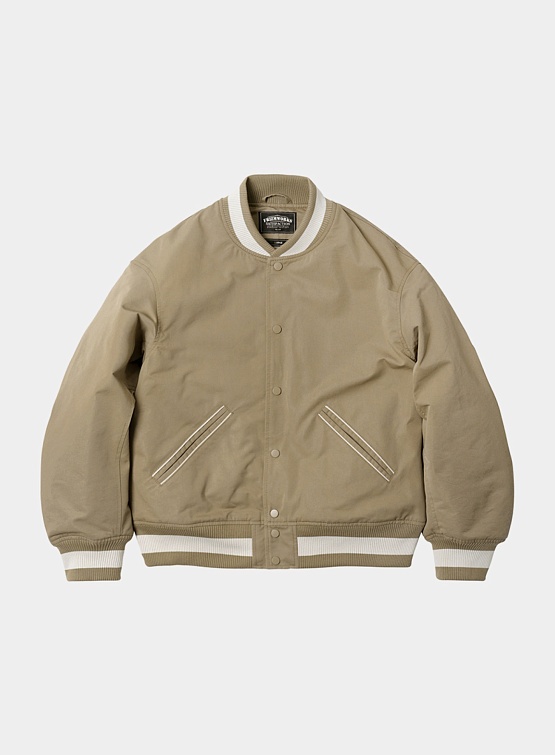 FrizmWORKS Cavalry Twill Varsity Jacket Beige FrizmWORKS Studio Slow