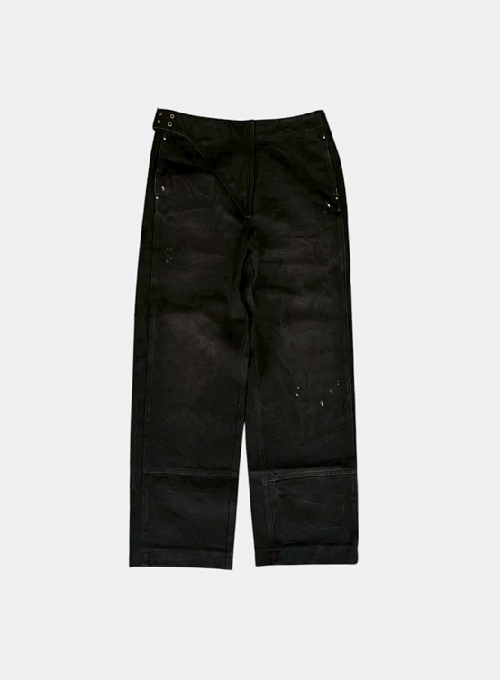 Джинсы OAMC Treated With White Spots With Belt Black