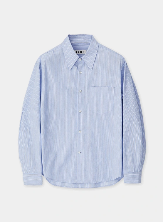 Рубашка COOR Textured Stripe Shirt Blue Stripe