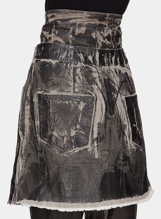 Женская юбка RICK OWENS DRKSHDW Sisysnap Washesd Foil Black