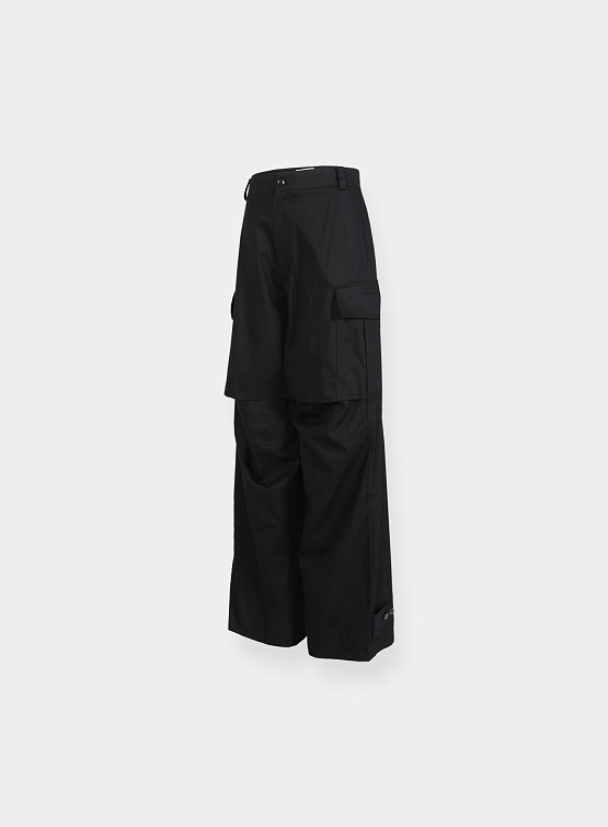 Брюки System Studios Cargo Pocket Wide Pants Black