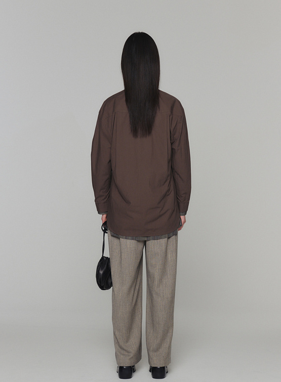 Женская рубашка AMOMENTO Oversized Shirts Dark Brown