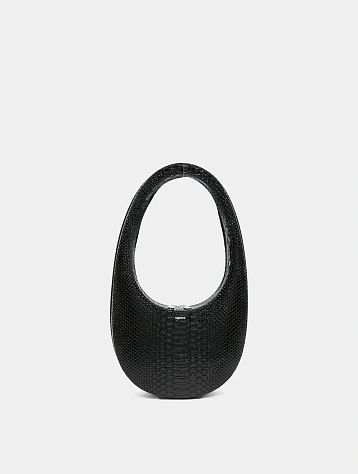 Женская сумка Coperni Python Embossed Swipe Black