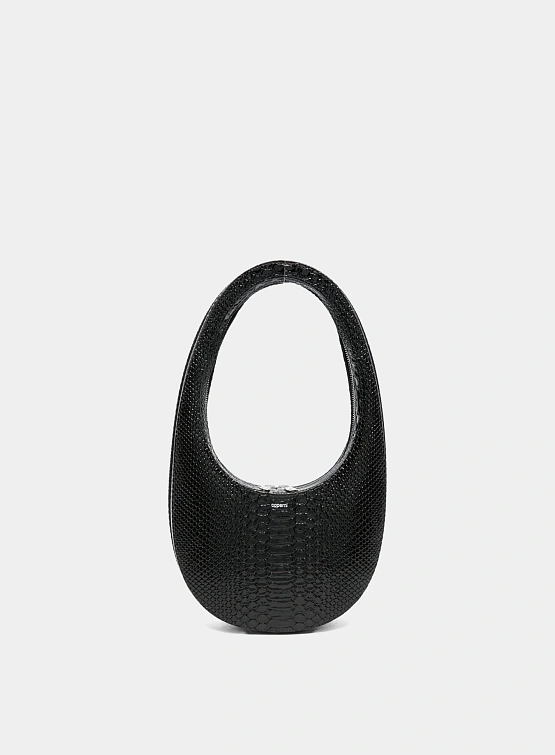 Женская сумка Coperni Python Embossed Swipe Black