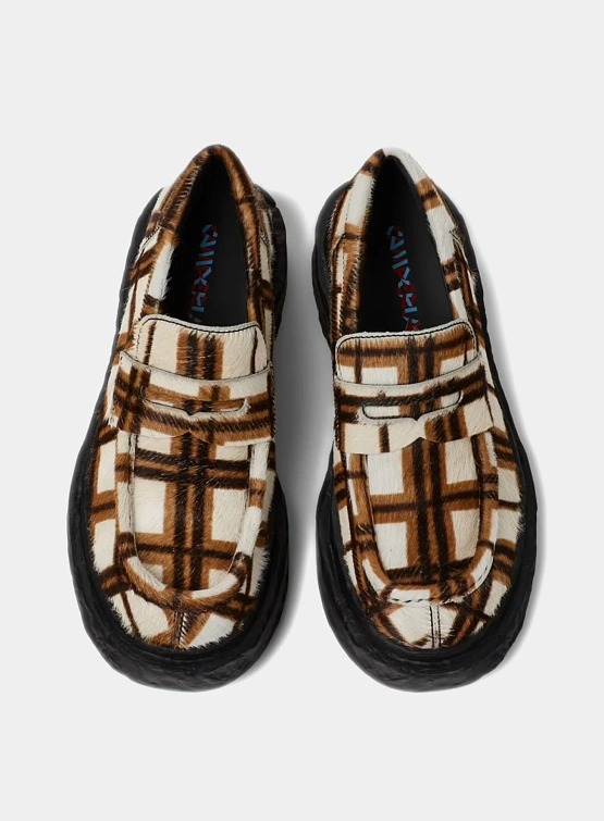 Женские лоферы CAMPERLAB Vamonos Cream-Brown Tartan