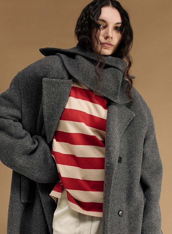 Пальто Recto Handmade Kuse Oversized Melange Grey