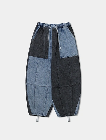 Брюки ANGLAN Denim Mix Fatigue Balloon Pants Blue & Grey