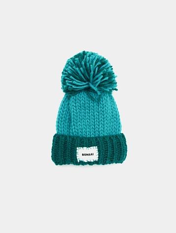 Шапка BONSAI Pon Pon Knit Beanie Blue Green