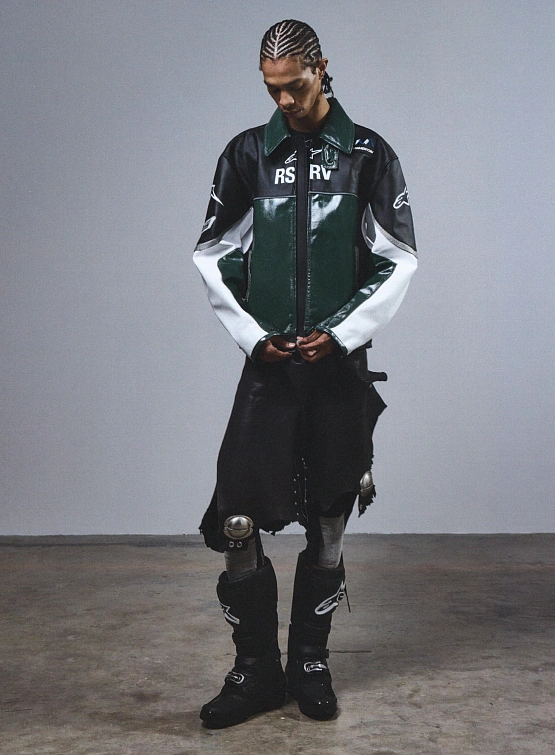 Кожаная куртка ALPINESTARS RSRV Alloy Black/White/Green