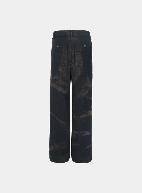 Брюки JIYONGKIM Sun-Bleached Raw Edged Straight Black