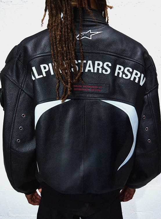Кожаная куртка ALPINESTARS RSRV The Chief Bomber Blk/Wh/Red