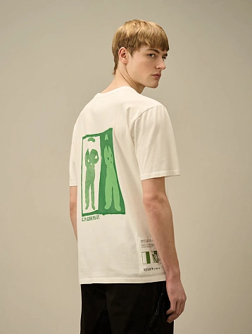 Футболка C.P. Company 24/1 Jersey Logo Gauze White
