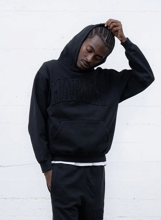 Худи MARKET Washed Arc Hoodie Washed Black