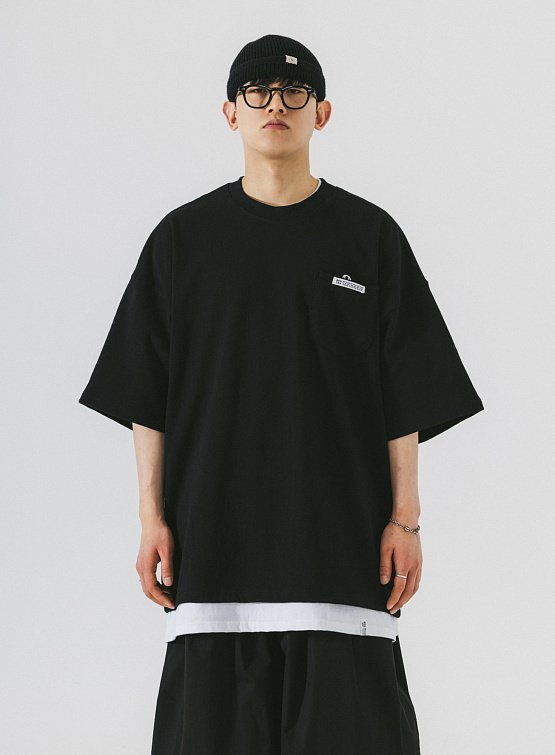 Футболка ANGLAN Hidden Wappen Pocket Half Tee Black