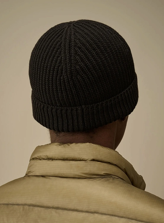 Шапка C.P. Company Extrafine Merino Fisherman Black