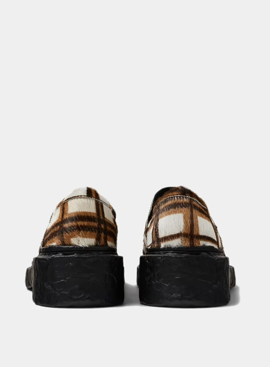 Женские лоферы CAMPERLAB Vamonos Cream-Brown Tartan