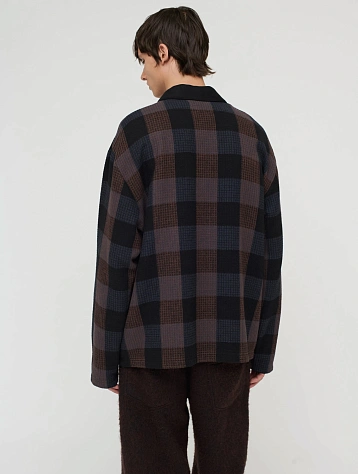 Лонгслив Song for the Mute L/S Polo Towel Check Black