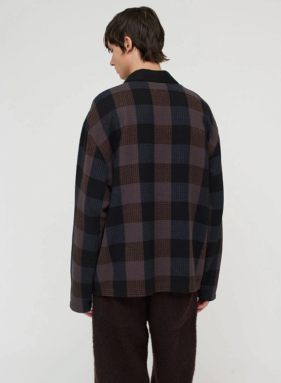 Лонгслив Song for the Mute L/S Polo Towel Check Black